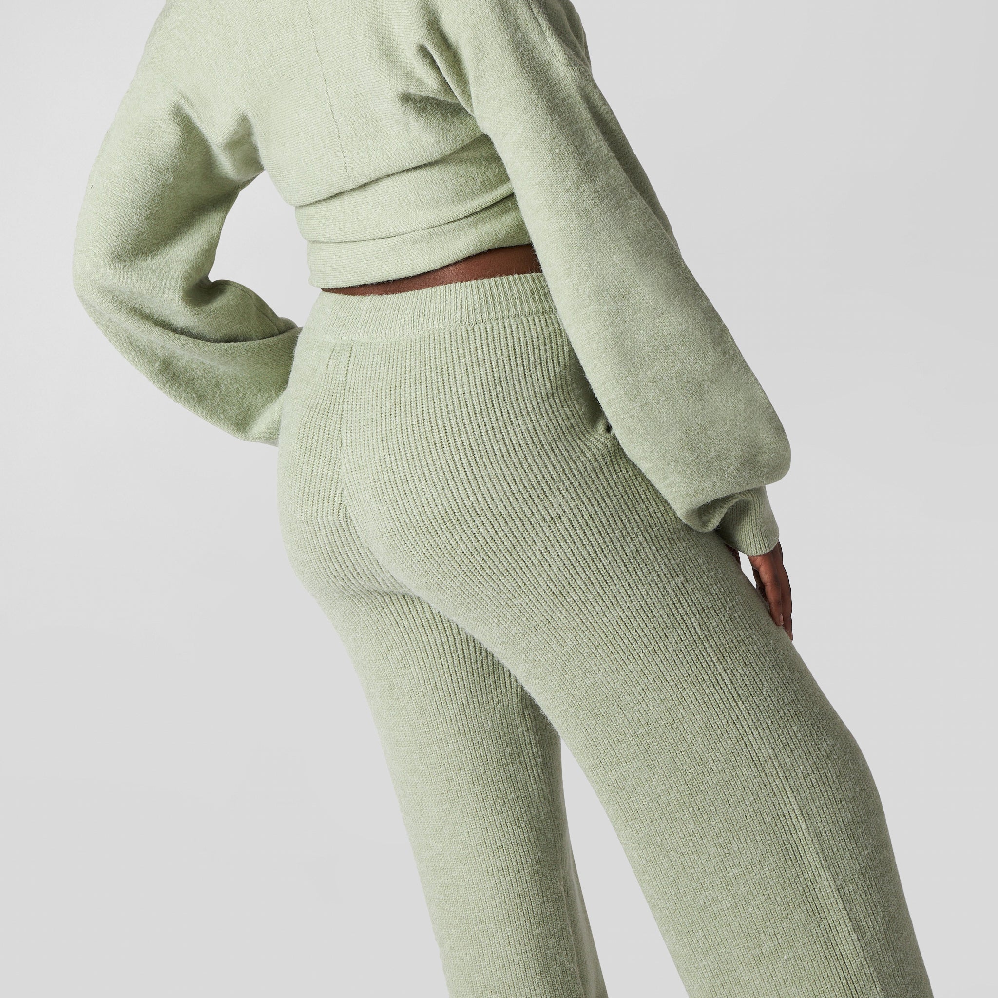 Pepper Girls Club - Knitted Wide Leg Pants - Sage