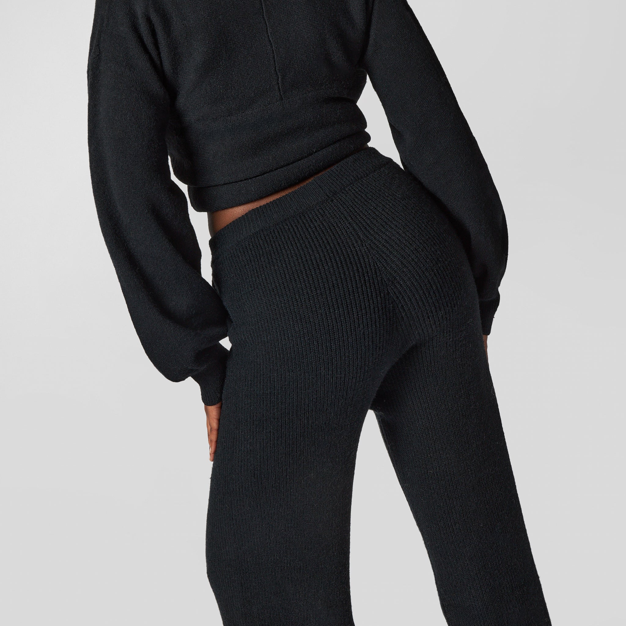 Pepper Girls Club - Knitted Wide Leg Pants - Black