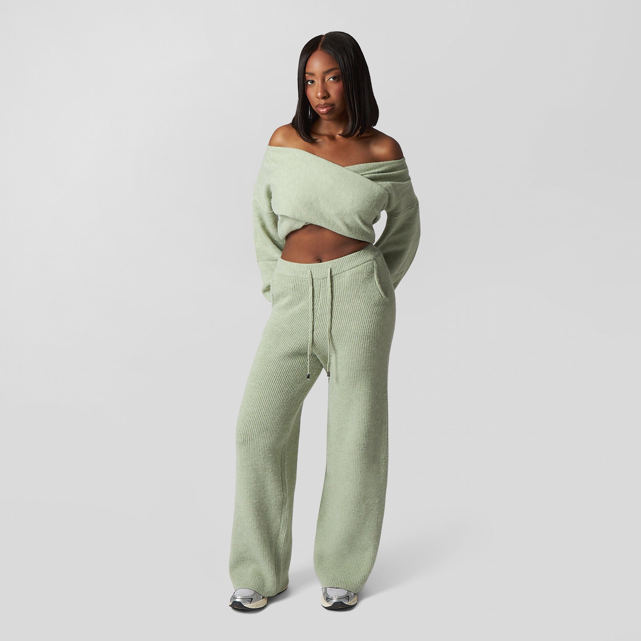 Pepper Girls Club - Knitted Wrap Top - Sage