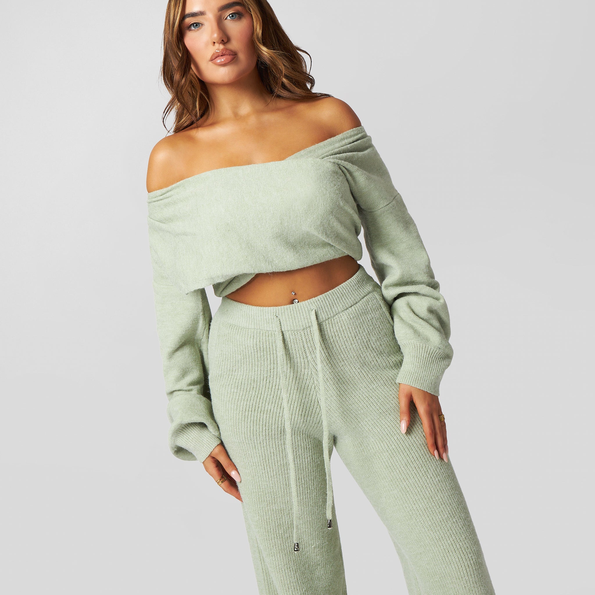 Pepper Girls Club - Knitted Wrap Top - Sage