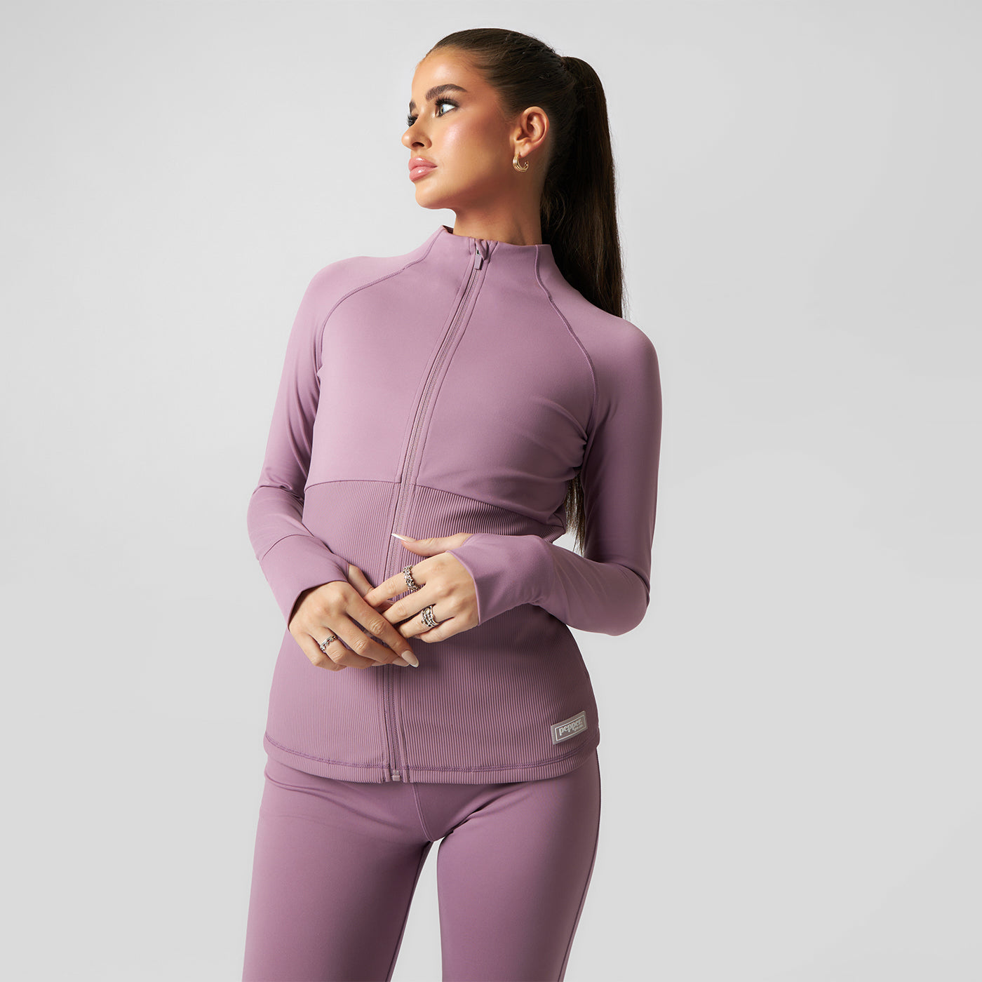 Pepper Girls Club Long Sleeved Zip Up - Grape