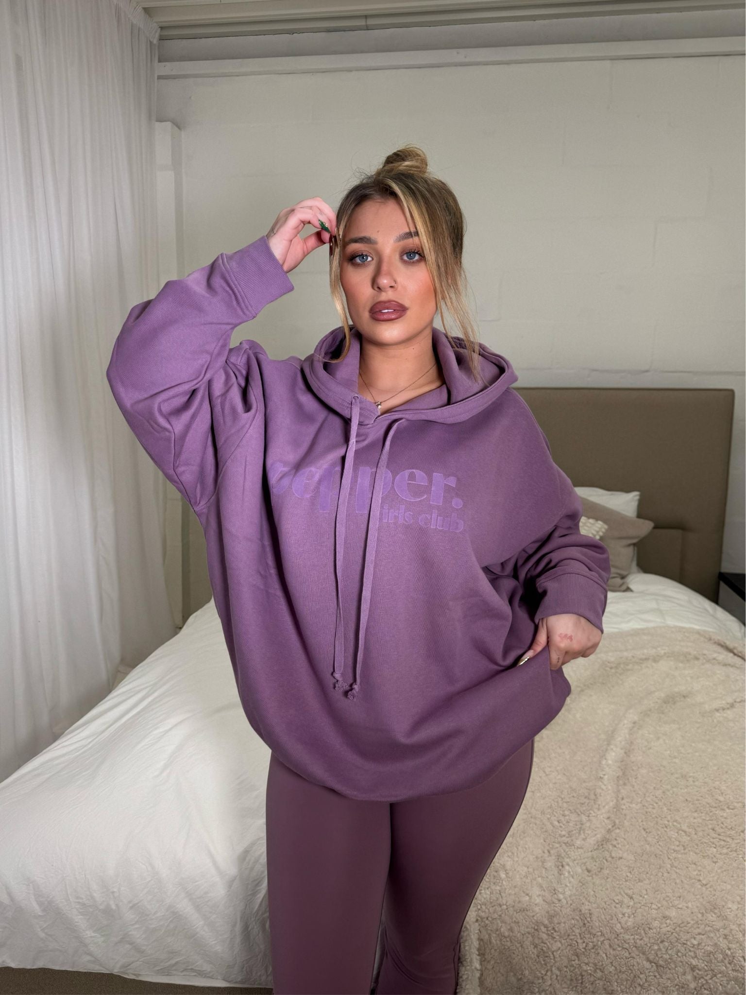 Pepper Girls Club Classic Oversized Hoodie - Grape