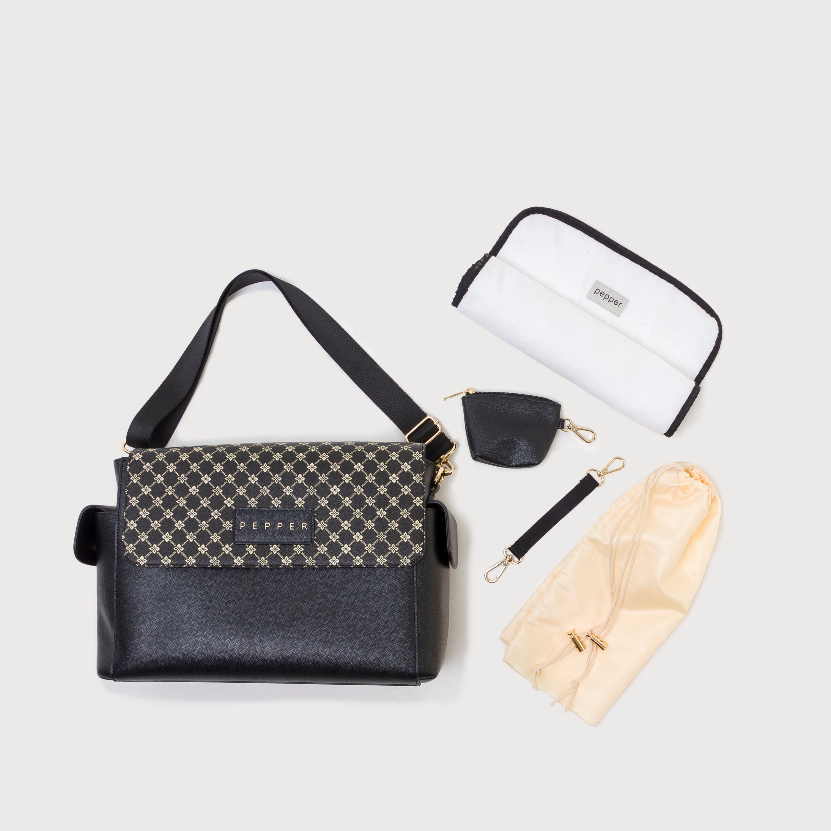 Black and gold baby changing bag best sale